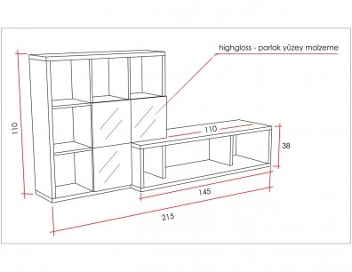 DECORTIE DEBİ TV SEHPASI - CAPPUCİNO KAPAK